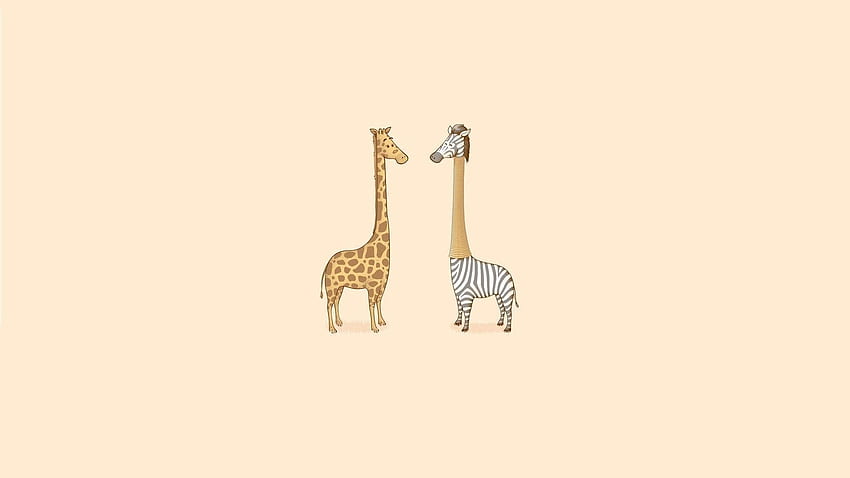 Funny, Art, Zebra, Vector, Minimalism, Giraffe HD wallpaper