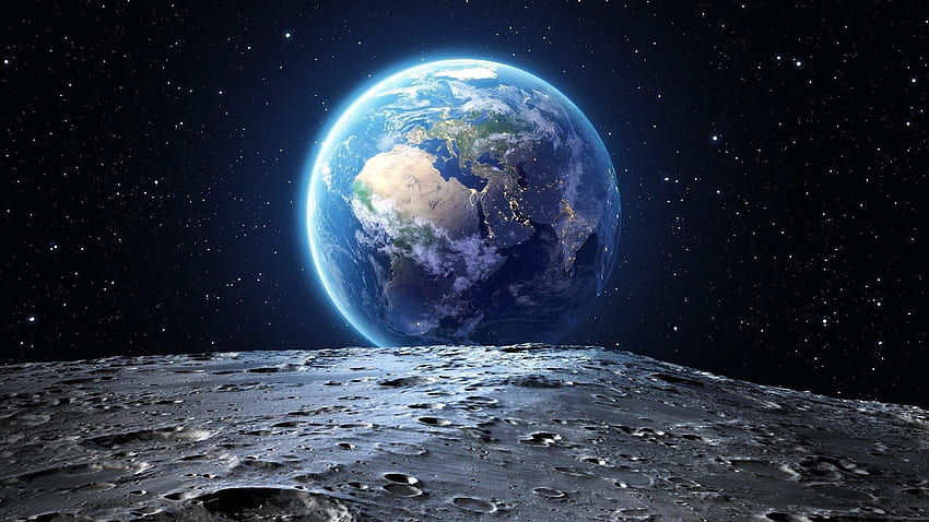 Earth Moon See (1920×1080). Земята от Луната, Земята, Изглед на Земята HD тапет