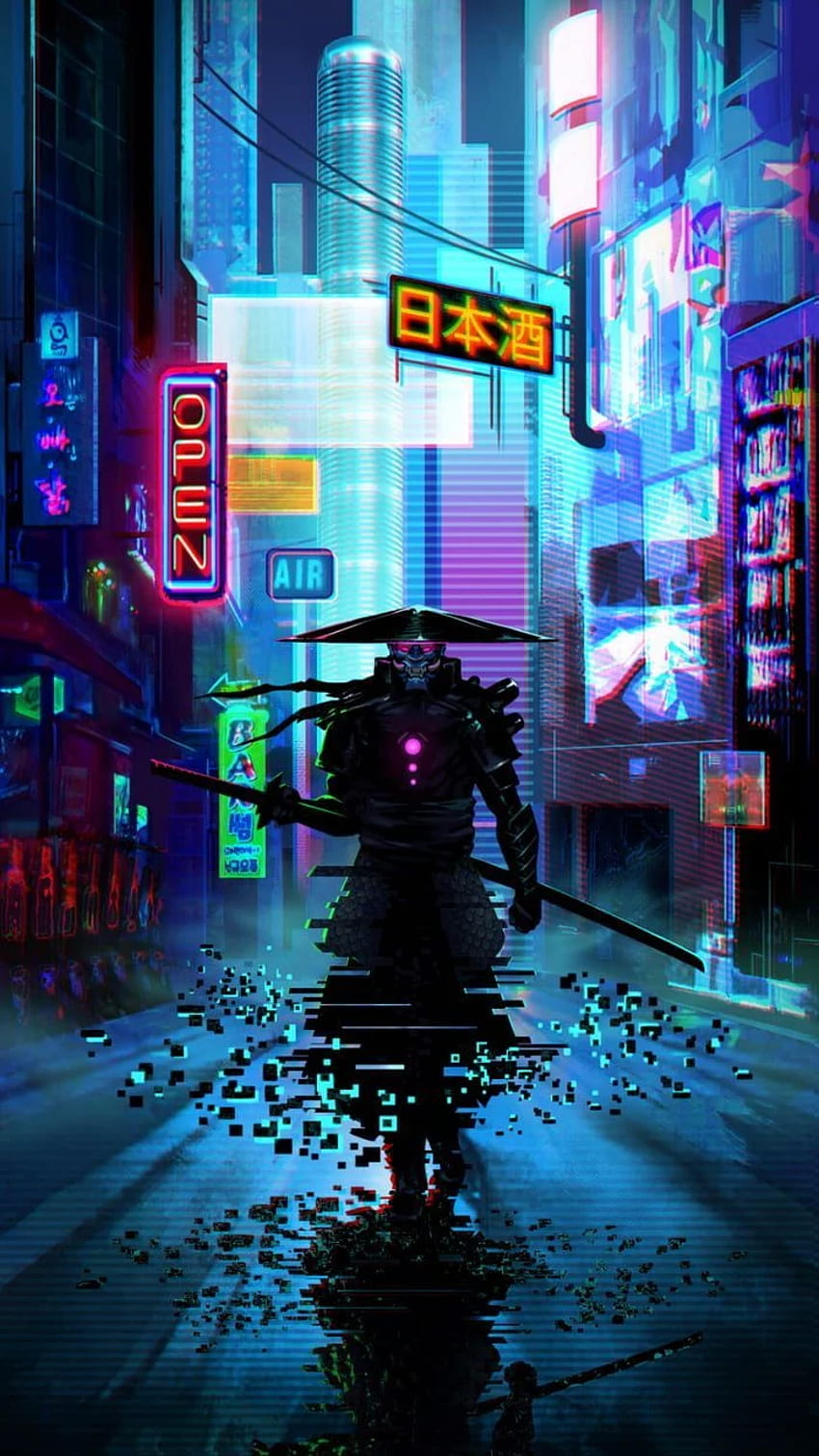 - . Samurai , Futuristic samurai, Cyberpunk art, Purple Samurai HD phone wallpaper
