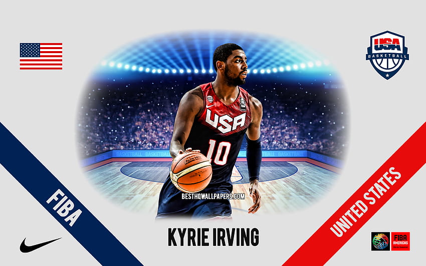 Kyrie Irving, tim bola basket nasional Amerika Serikat, Pemain Bola Basket Amerika, NBA, potret, AS, bola basket Wallpaper HD