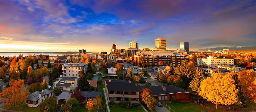 Colorful Panorama of Anchorage, Alaska · USA · The Big HD wallpaper