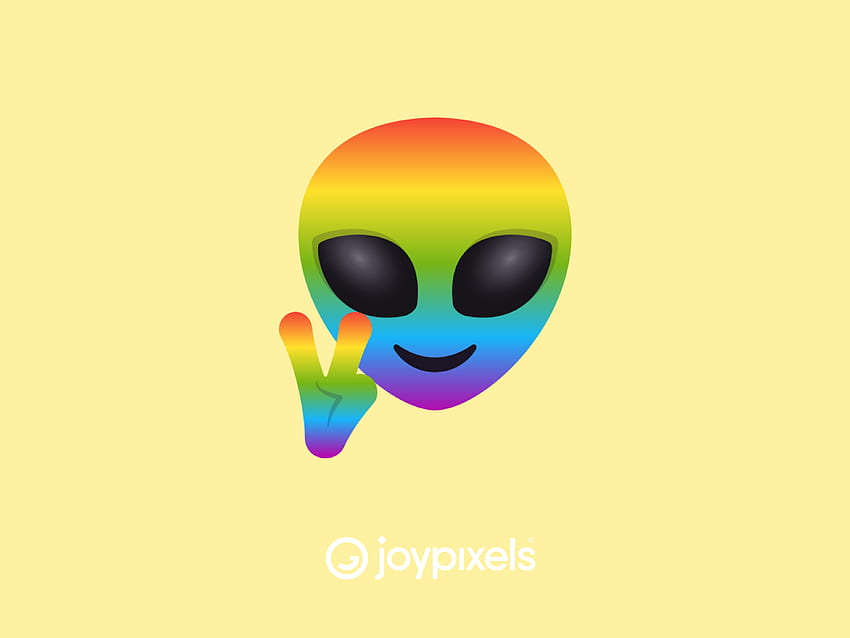 La pegatina JoyPixels Rainbow Alien Emoji - Pride Pack de JoyPixels en Dribbble fondo de pantalla