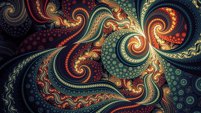 Fraktal, spirala, abstrakt Tapeta HD