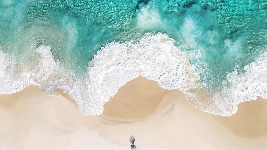 Beach , Alone, Relax, Summer, Aerial view, iOS 10, Stock, Nature, Colorful  Summer Beach HD wallpaper | Pxfuel