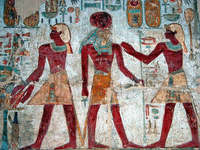 Egypt 9B 033 Amun Ra. A Scene With Amun Ra (center) At Th, Amun-Ra HD wallpaper