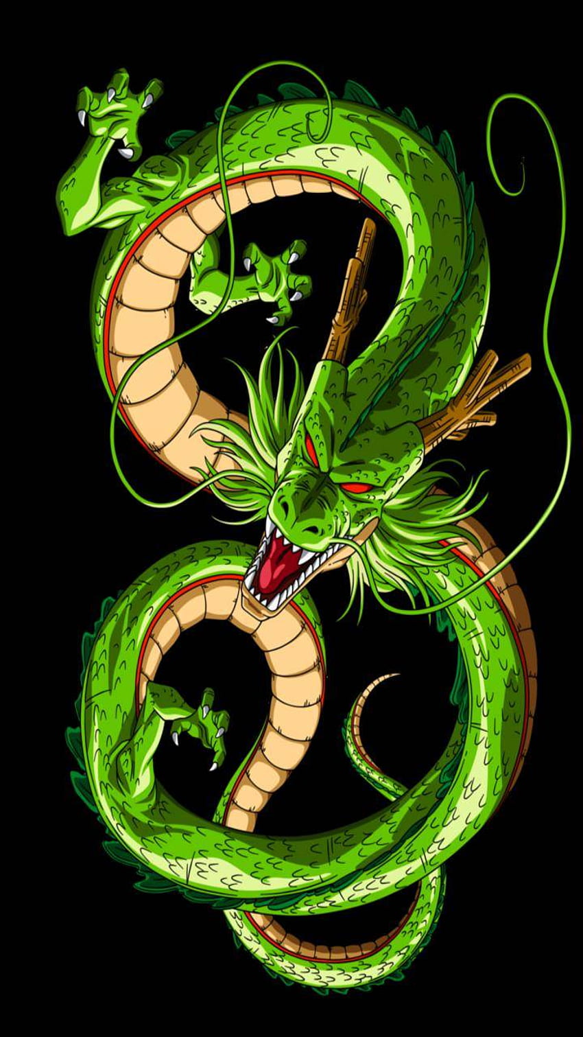 shenron, smok, wąż, zielony smok, postać fikcyjna, ilustracja, oko zielonego smoka Tapeta na telefon HD