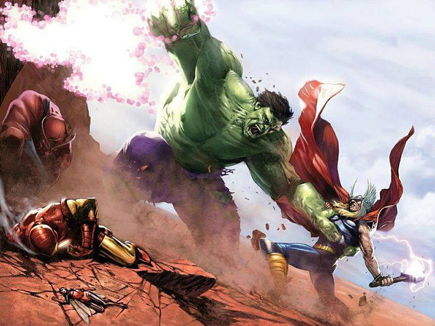 Hulk Vs Avengers อเวนเจอร์ส มาร์เวล ฮีโร่ ฮีโร่ ฮัลค์ วอลล์เปเปอร์ HD