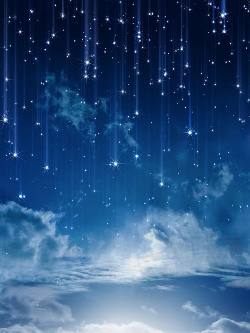 Sky Bright Stars Moon Night iPad HD phone wallpaper