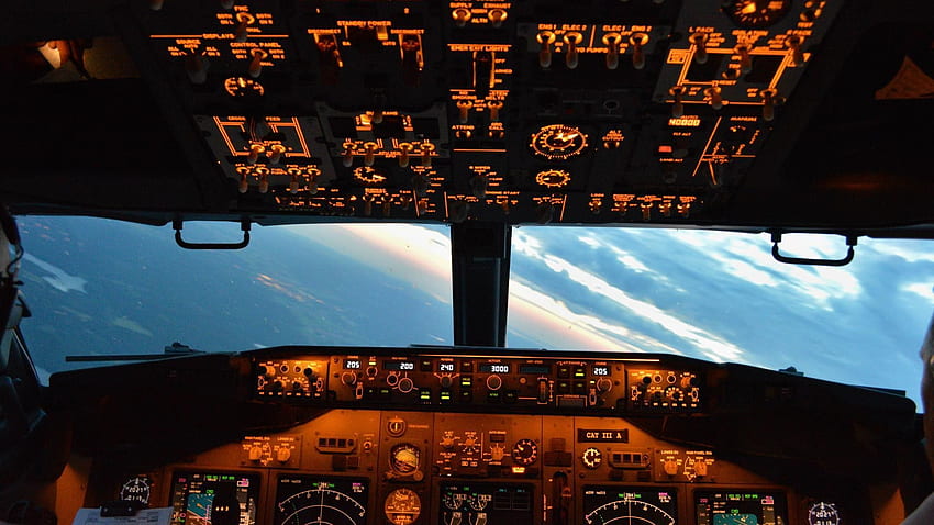 Boeing 737 Cockpit, Airplane Cabin HD wallpaper