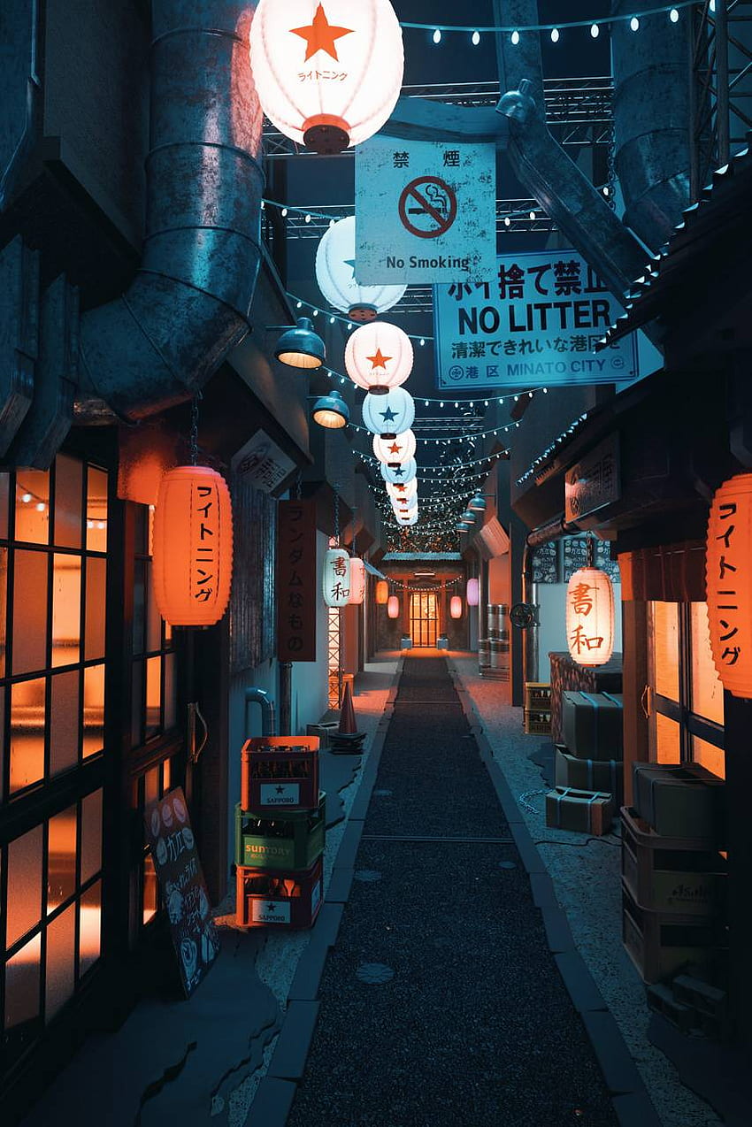 Kioto, Japón, Japón Lofi fondo de pantalla del teléfono