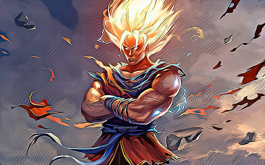 Golden Goku, fire flames, Dragon Ball Super, manga, DBZ, Goku SSJ3, Golden Goku Dragon Ball, vector art, Goku Super Saiyan 3, DBS, Son Goku HD wallpaper