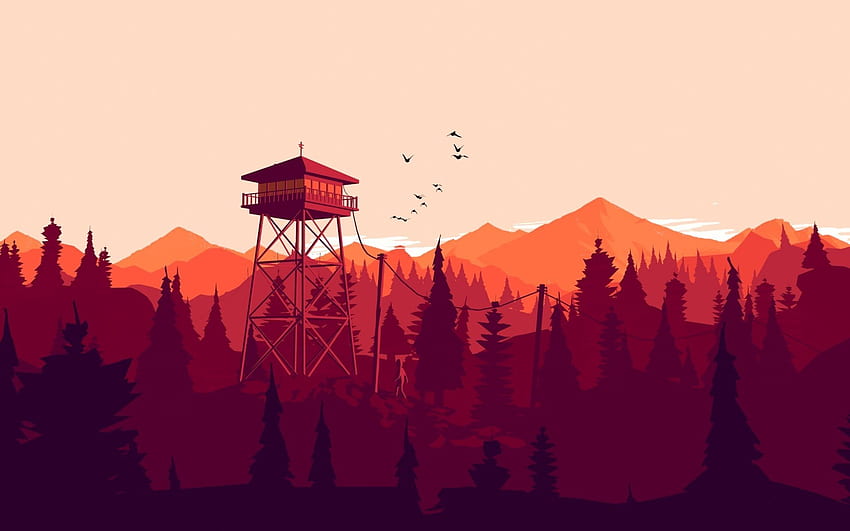 illustration, Firewatch, Video games / and Mobile &, Red Firewatch HD wallpaper