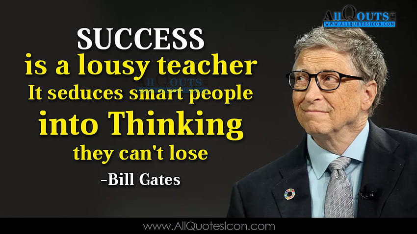Słynny Bill Gates Life Inspiration Angielskie cytaty Tapeta HD