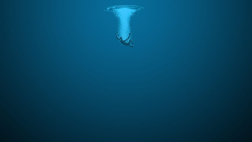 abyss artwork drowning lonely minimalistic, Minimalist Water HD wallpaper