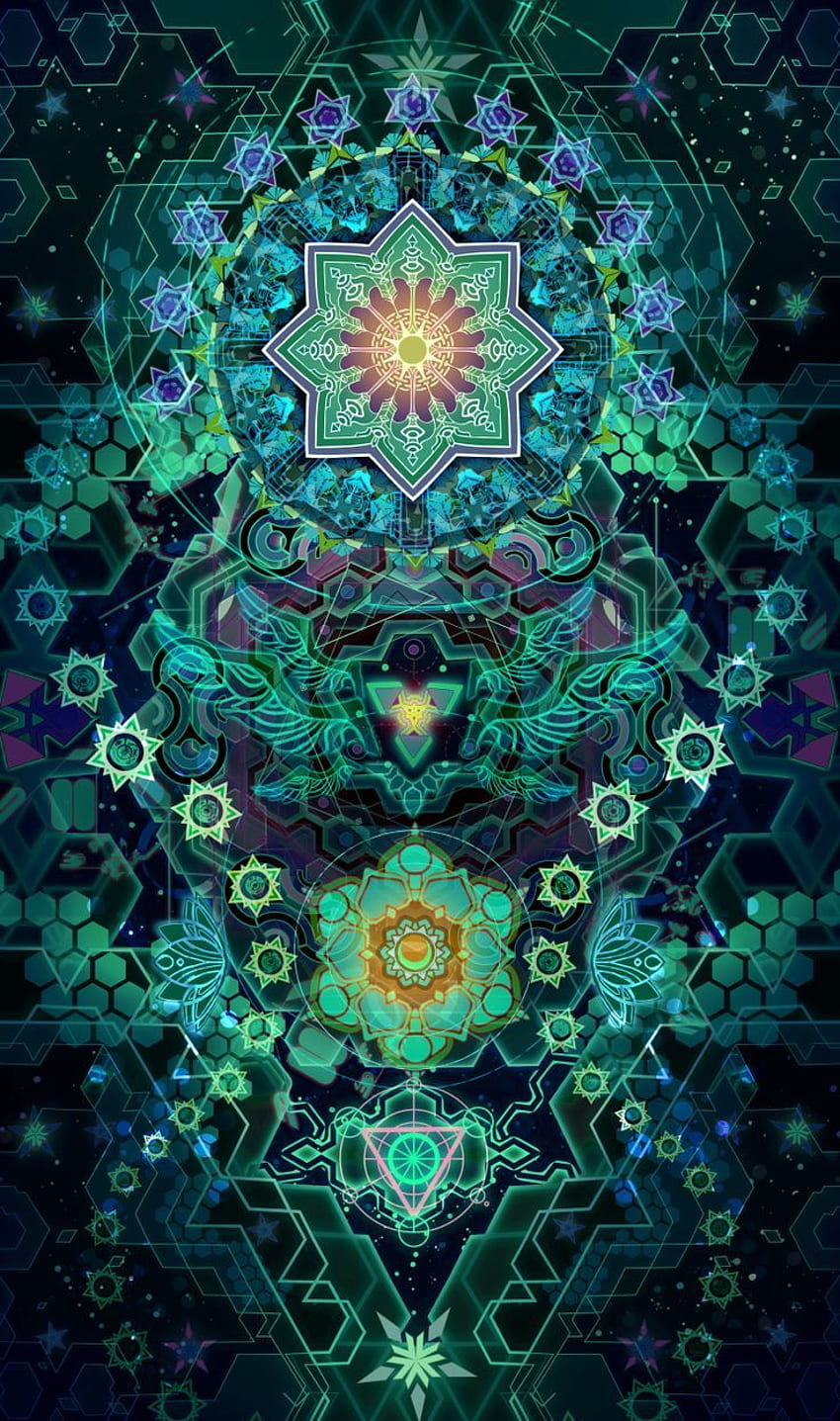 KUNST. Heilige Geometrie Mandalas mystische Symbole, geometrische psychedelische HD-Handy-Hintergrundbild