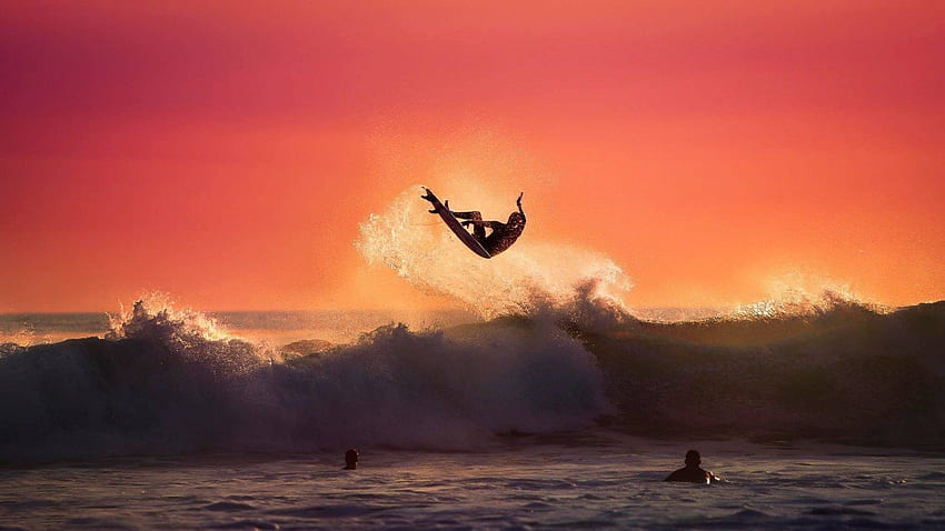 Surfing For of Windsurfing - Surfing Big Wave Sunset Wave - -、サーフィン コンピューター 高画質の壁紙
