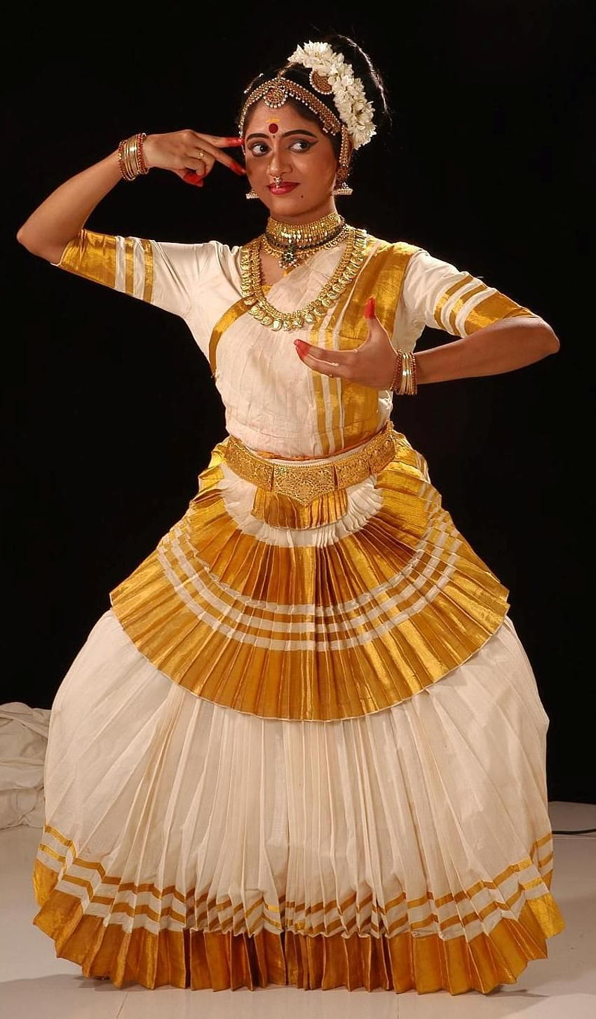 インド古典舞踊、モヒニヤッタム HD電話の壁紙