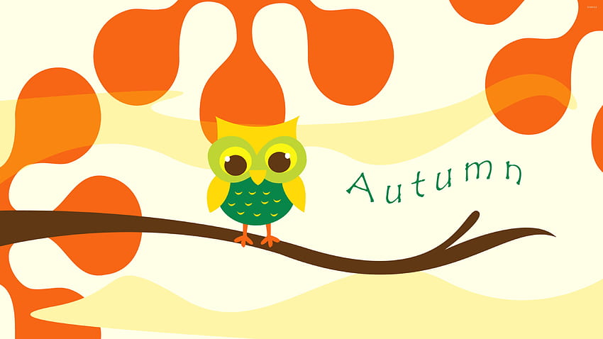 Cute owl on a branch - Vector, Cute Girly Owl HD wallpaper