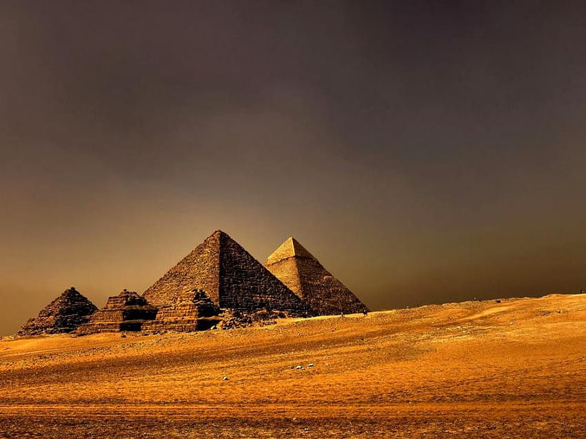 pyramids, big, desert, egypt, ancient HD wallpaper