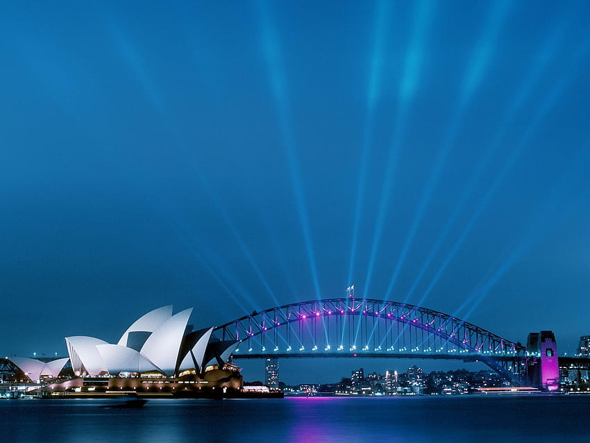 Sydney Harbour Bridge And Opera House, Porto, Casa, Ponte, Sydney, Ópera, E papel de parede HD