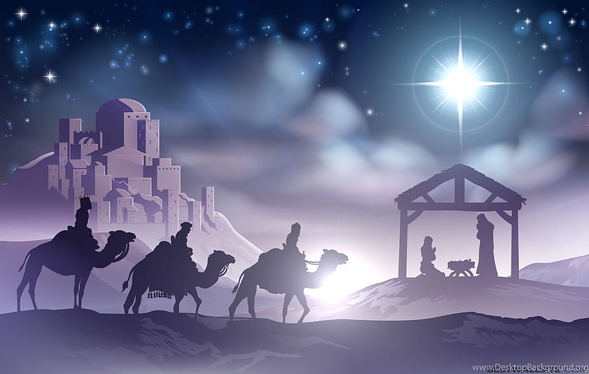 Nativity Scene Holiday Background, Manger Scene HD wallpaper