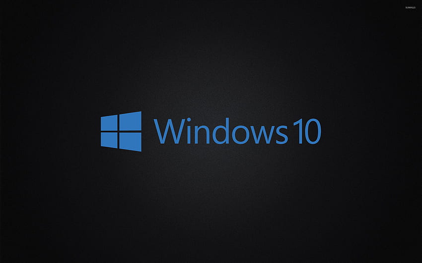 Logo di testo blu di Windows 10 su nero - Computer, Windows blu scuro Sfondo HD