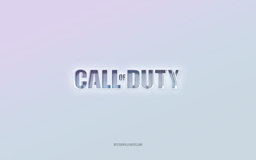 Logo Call of Duty, testo 3d ritagliato, bianco, logo Call of Duty 3d, emblema Call of Duty, Call of Duty, logo in rilievo, emblema Call of Duty 3d Sfondo HD