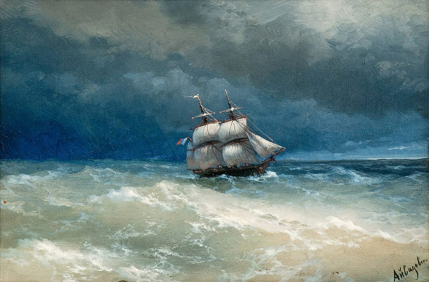 Ivan Aivazovsky, Sea, Ship / and Mobile Background HD wallpaper