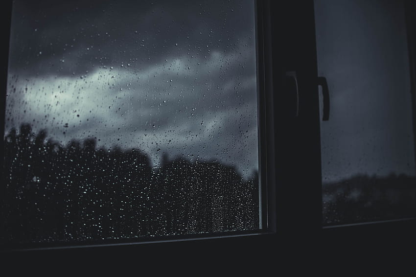Regen, Tropfen, Dunkel, Unschärfe, Glatt, Fenster HD-Hintergrundbild