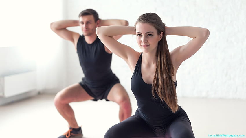 Fitness Couple Doing Exercise, Fitness Couple, Couple Doing Exercise, Couple Doing Yoga, Fitness, Gym, Workout, Yoga, Exercise, Aerobics, Couple, Pair, Love, Emotion, Feeling, Indoor Gym, Indoor Exercise, Exercise For Couple, Couple Exercise HD wallpaper
