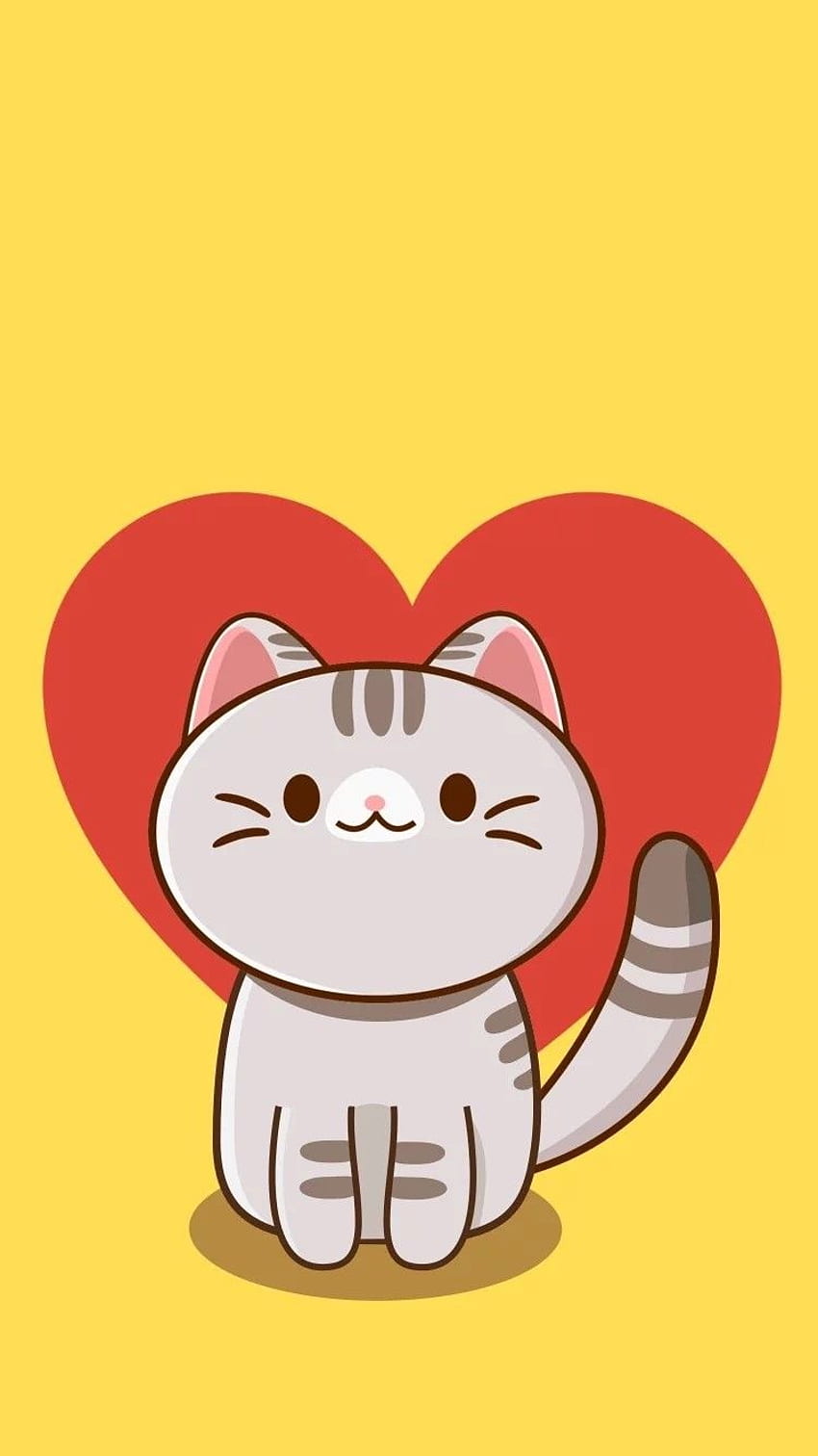 かわいい猫の漫画 - 今すぐリンクをタップして、クールな猫のコレクションをすべてご覧ください。 Kartun、Binatang、Kucing lucu HD電話の壁紙