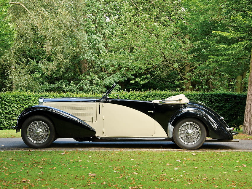 Viejo Bugatti, clásico, descapotable, vintage, veterano fondo de pantalla