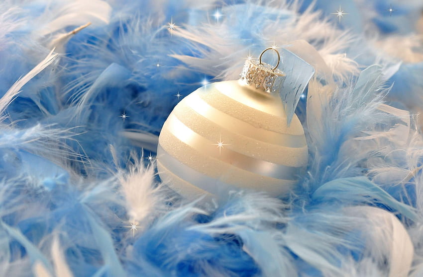 Holidays, Feather, Close-Up, Ball, Christmas Tree Toy HD wallpaper