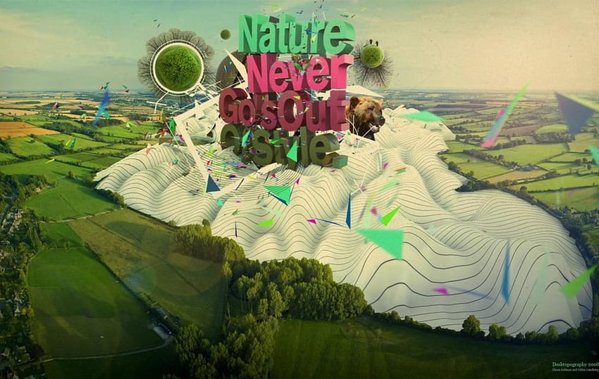 自然は時代遅れにならない、風景、言葉、自然、凧 高画質の壁紙