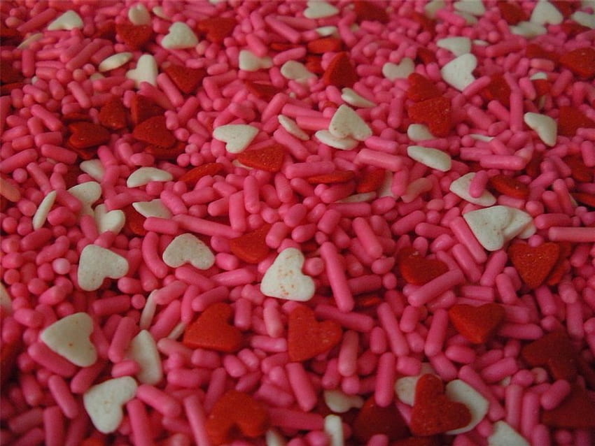 Candy Hearts, sweet, hearts, red, candy HD wallpaper
