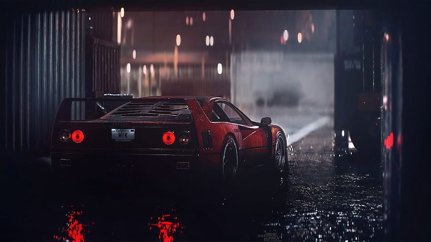 Ferrari F40 Regen , Ferrari F40 , Ferrari , Spiele , , Need for Speed, Regenauto HD-Hintergrundbild