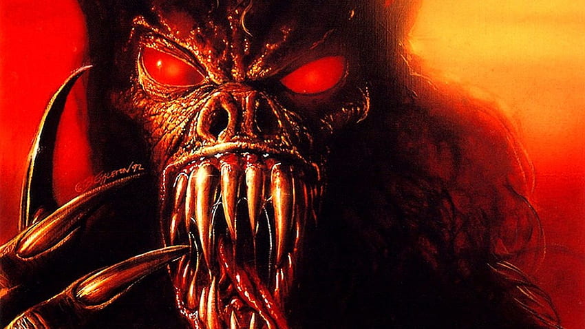 Horror Twarz potwora Przerażające tło Przerażająca, śliczna twarz potwora Tapeta HD