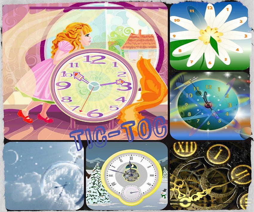 ~~~TIC-TOC TIME~~~, tiempo, abstracto, collages, relojes fondo de pantalla