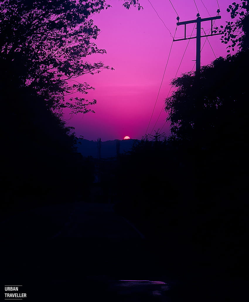 Lofi, sky, sunset HD phone wallpaper