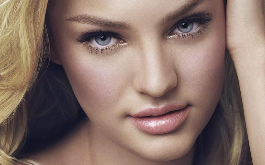 Candice Swanepoel, model, blue eyes, blonde, girl, woman, beauty HD wallpaper