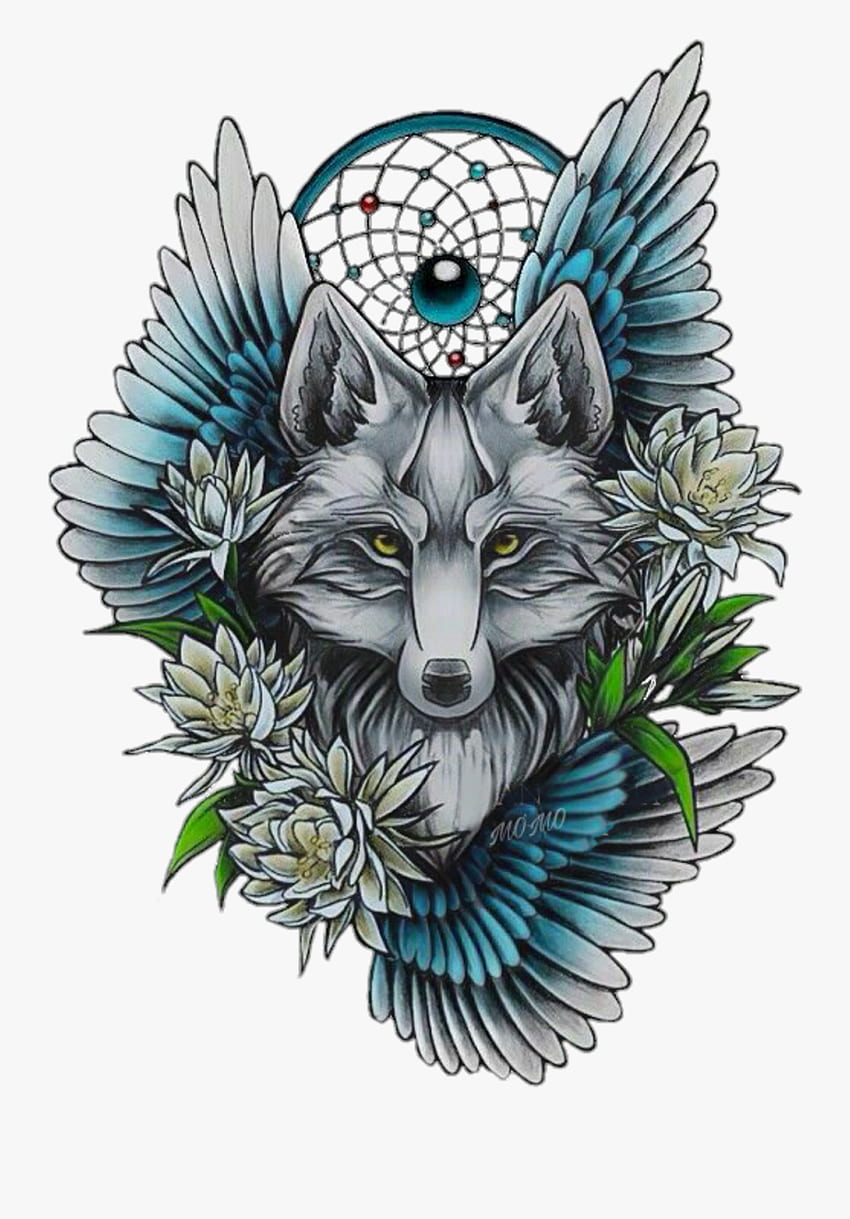Wolf and flower tattoo  Wolf Stuff