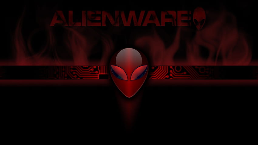 Red Alienware HD wallpaper