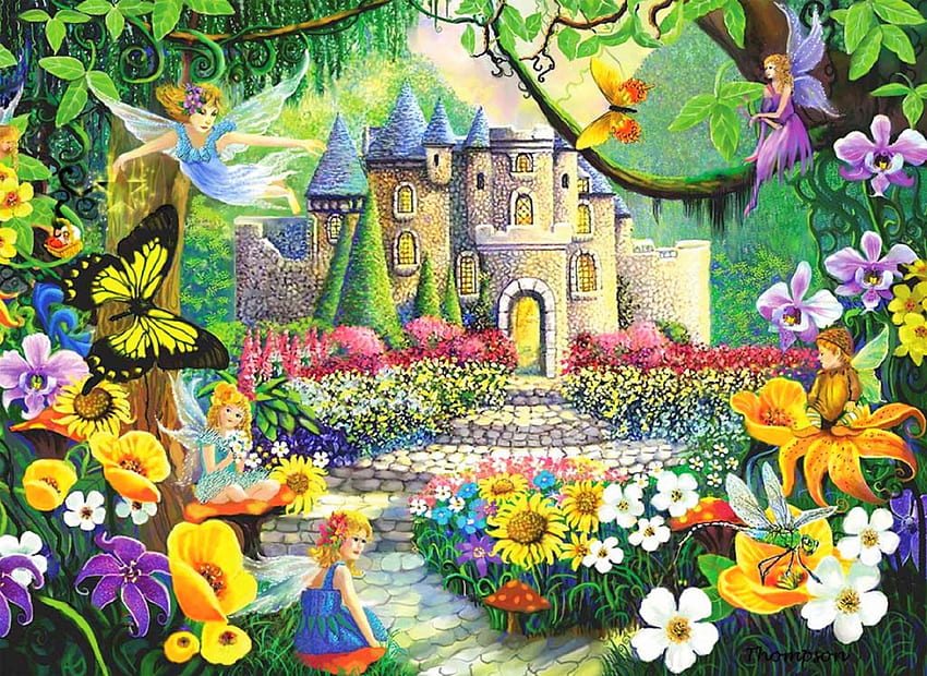 ★Fairy Playland★, fairy playland, pre-made, colors, digital art, butterflies, animals, drawings, wings, attractions in dreams, weird things people wear, insects, forests, paintings, beautiful, gardening, creative pre-made, love four seasons, nymphs, fantasy, flowers, fairies, lovely HD wallpaper