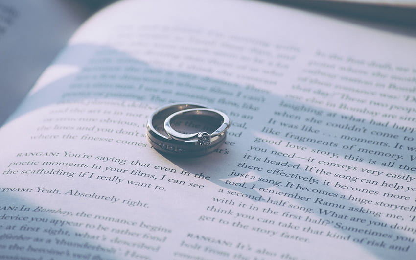 Engagement Rings, Book Letters HD wallpaper