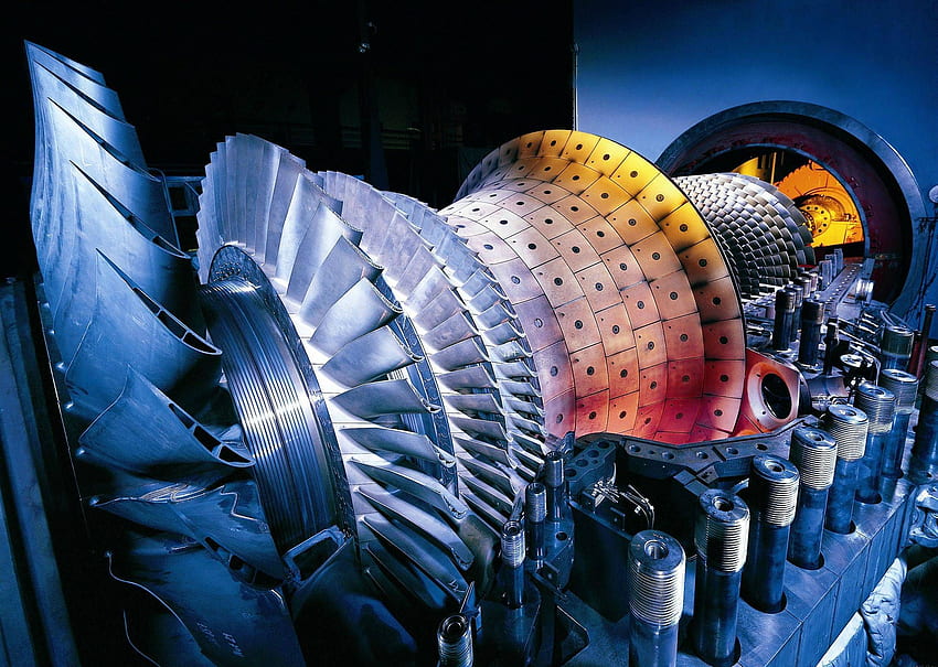 Siemens-Gasturbine []. Gasturbine, Turbine, Kraftwerk, Turbinentriebwerk HD-Hintergrundbild