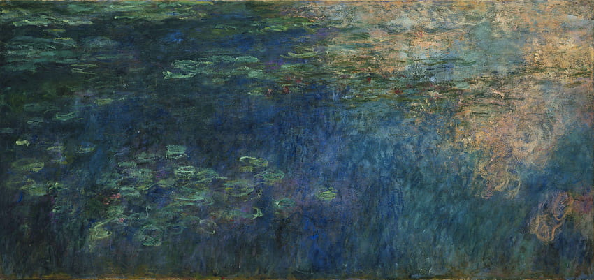 Claude Monet สะท้อนของเมฆบนดอกบัว Monet Water Lilies วอลล์เปเปอร์ HD