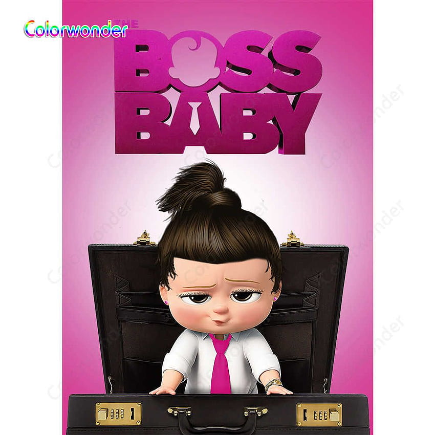 Boss Baby Girl with Long Brown Hair Sitting on the Chair graphy Pink Background Kids Birtay Baby Shower Party Backdrops. Background. - AliExpress HD phone wallpaper