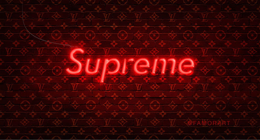 POSTER: Supreme X LV Neon Art Vlone Palace Adidas, Supreme X BAPE