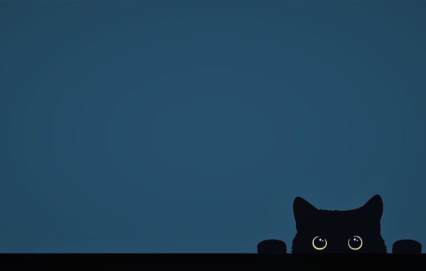 Chat noir minimaliste Fond d'écran HD