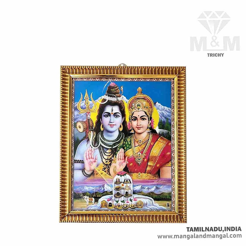 M&M - Cadre de famille Lord Shiva artisanal pour Pooja et mur / Shiva Parvati Fond d'écran de téléphone HD